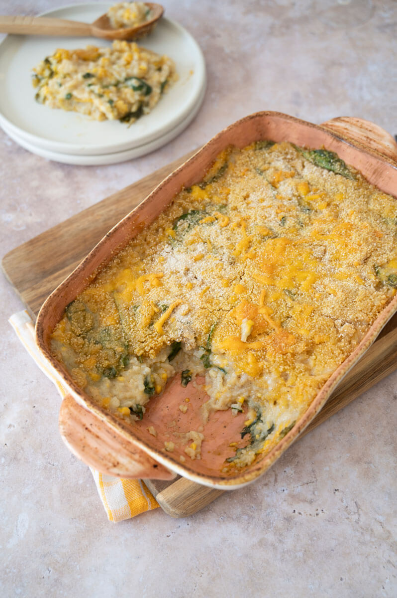 Gratinert ris av rismasse